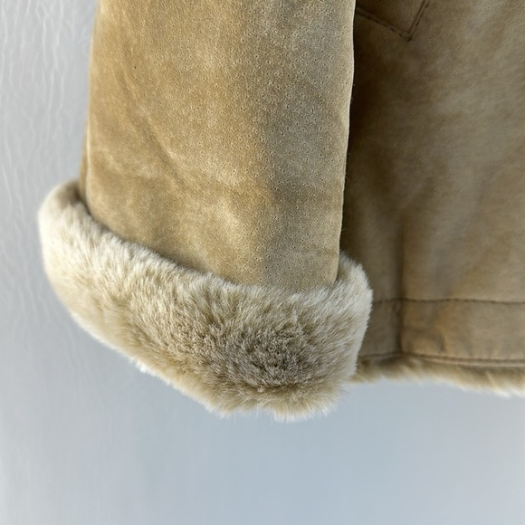 Eddie Bauer Fur Lined Suede Button Down Coat - Picture 5 of 11